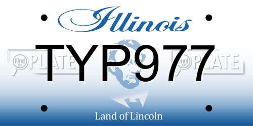TYP977 Illinois License Plate