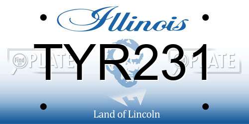 TYR231 Illinois License Plate