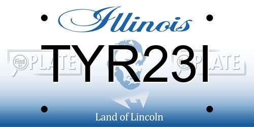 TYR23I Illinois License Plate