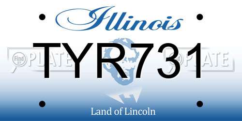 TYR731 Illinois License Plate