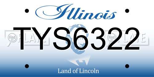 TYS6322 Illinois License Plate