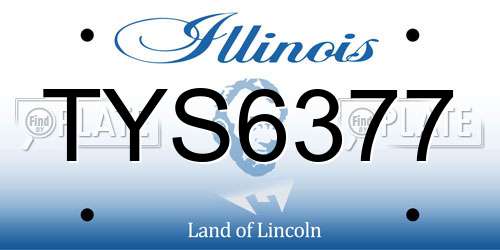 TYS6377 Illinois License Plate
