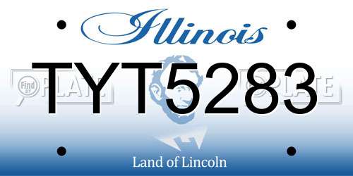 TYT5283 Illinois License Plate