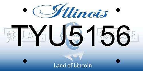 TYU5156 Illinois License Plate