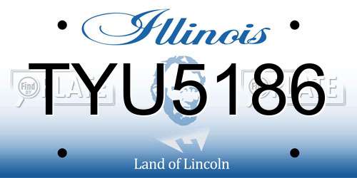 TYU5186 Illinois License Plate