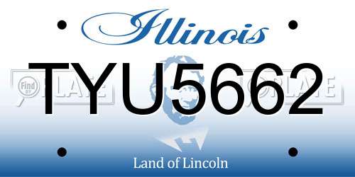 TYU5662 Illinois License Plate