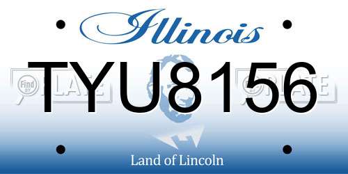 TYU8156 Illinois License Plate