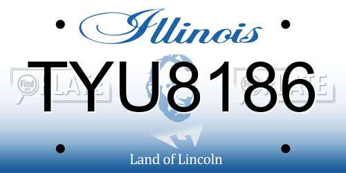 TYU8186 Illinois License Plate