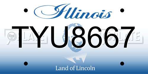 TYU8667 Illinois License Plate