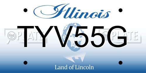 TYV55G Illinois License Plate