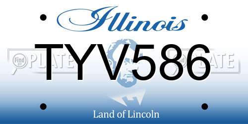 TYV586 Illinois License Plate
