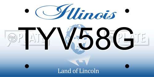 TYV58G Illinois License Plate