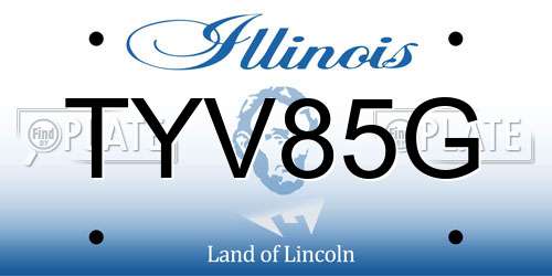 TYV85G Illinois License Plate