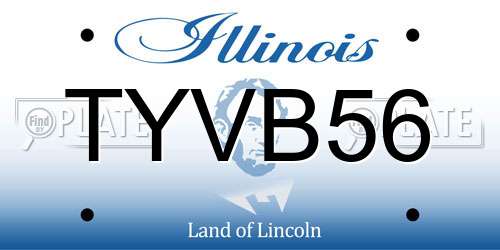 TYVB56 Illinois License Plate