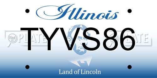 TYVS86 Illinois License Plate