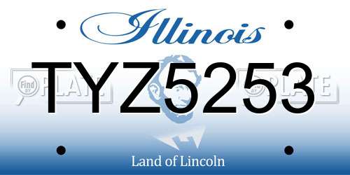 TYZ5253 Illinois License Plate