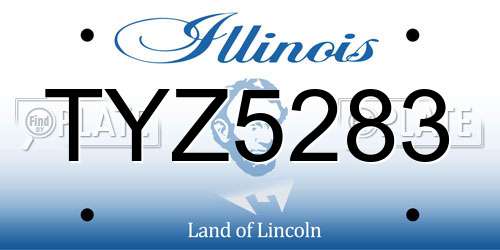 TYZ5283 Illinois License Plate