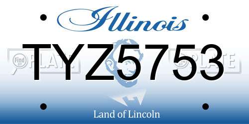 TYZ5753 Illinois License Plate