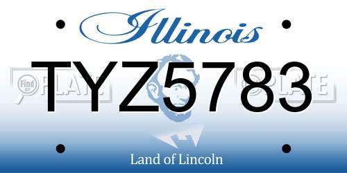 TYZ5783 Illinois License Plate