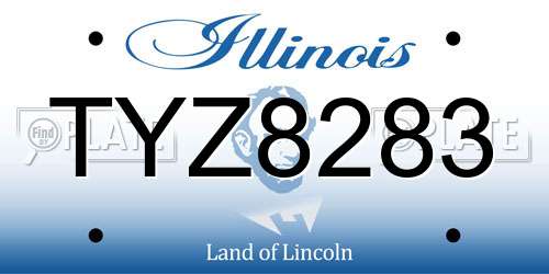 TYZ8283 Illinois License Plate