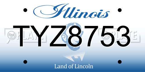 TYZ8753 Illinois License Plate