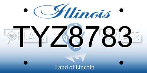 TYZ8783 Illinois License Plate