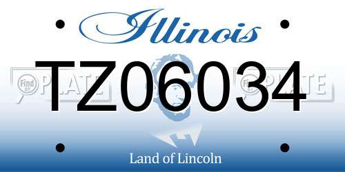 TZ06034 Illinois License Plate
