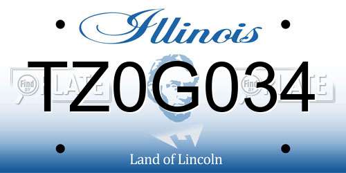 TZ0G034 Illinois License Plate