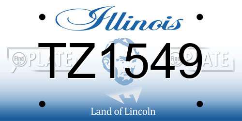 TZ1549 Illinois License Plate