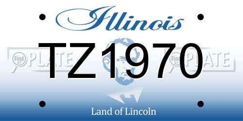 TZ1970 Illinois License Plate