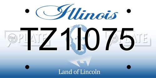 TZ1I075 Illinois License Plate