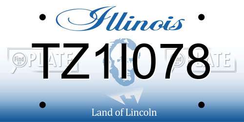 TZ1I078 Illinois License Plate
