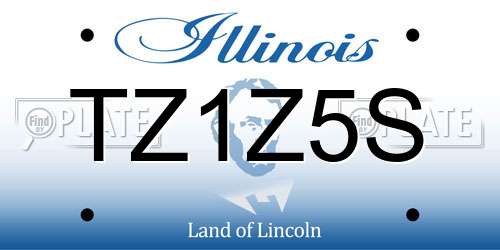 TZ1Z5S Illinois License Plate