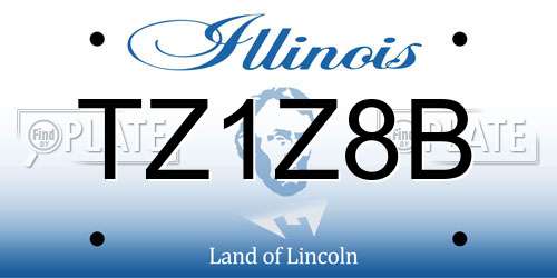 TZ1Z8B Illinois License Plate