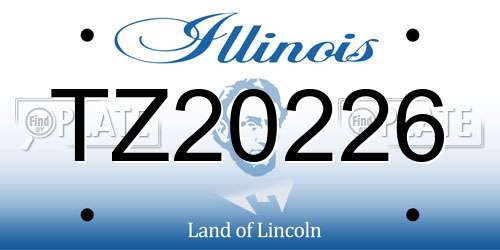 TZ20226 Illinois License Plate