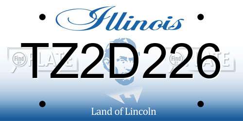 TZ2D226 Illinois License Plate