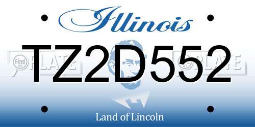 TZ2D552 Illinois License Plate