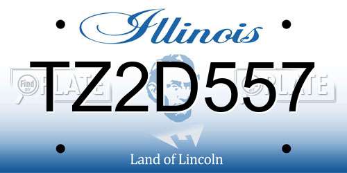 TZ2D557 Illinois License Plate