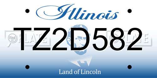 TZ2D582 Illinois License Plate