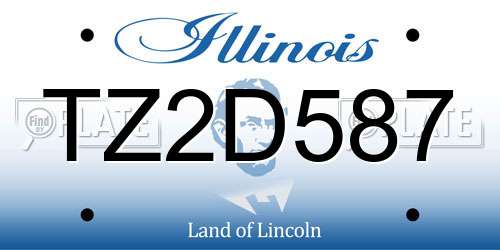 TZ2D587 Illinois License Plate