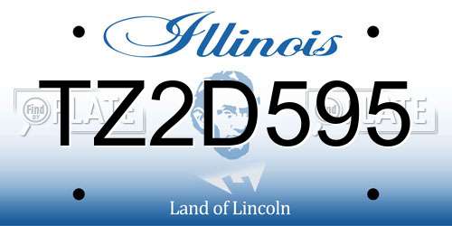 TZ2D595 Illinois License Plate
