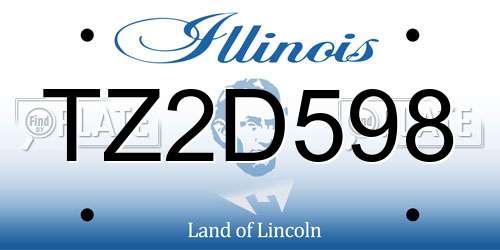 TZ2D598 Illinois License Plate