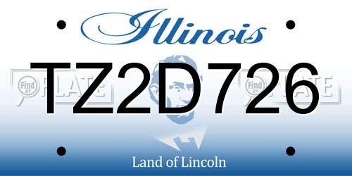 TZ2D726 Illinois License Plate