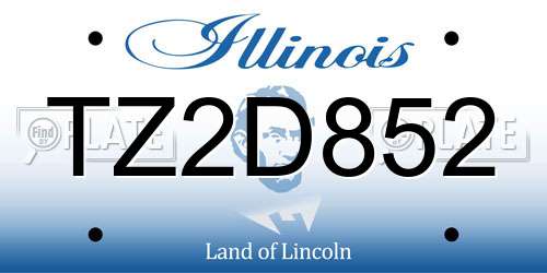TZ2D852 Illinois License Plate