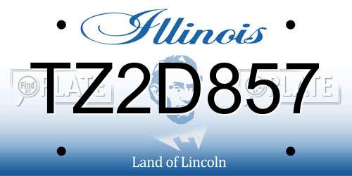 TZ2D857 Illinois License Plate