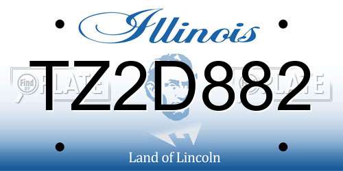 TZ2D882 Illinois License Plate
