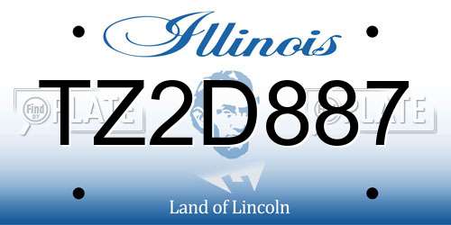 TZ2D887 Illinois License Plate