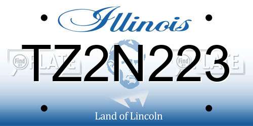 TZ2N223 Illinois License Plate