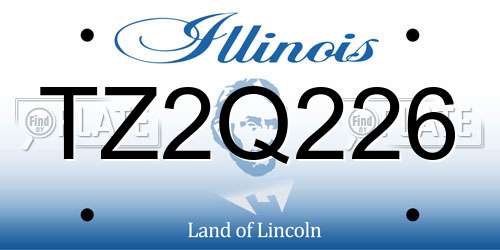 TZ2Q226 Illinois License Plate