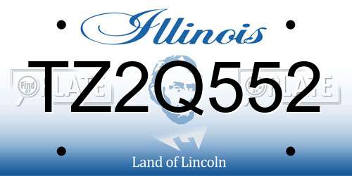 TZ2Q552 Illinois License Plate
